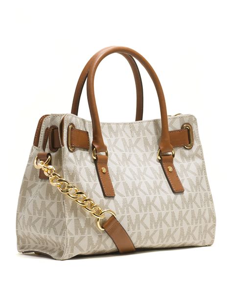 brown black and white michael kors satchel|Michael Kors black shoulder handbags.